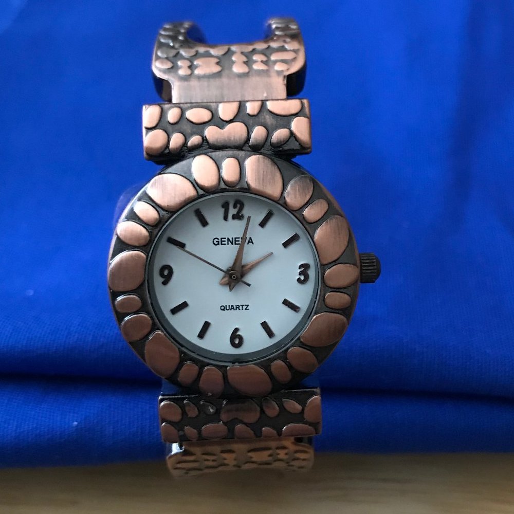Women's Bronze Cuff watch by Geneva Not Running Battery Needed